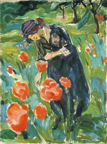 Mulher Com Papoilas (Edvard Munch) - Reprodução com Qualidade Museu