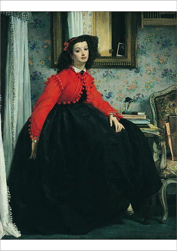 Retrato de Mlle LL - Jovem senhora com um casaco vermelho