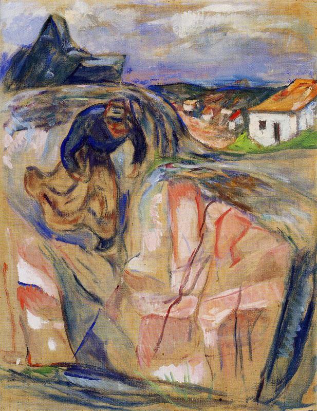 Mulher correndo para baixo (Edvard Munch) - Reprodução com Qualidade Museu