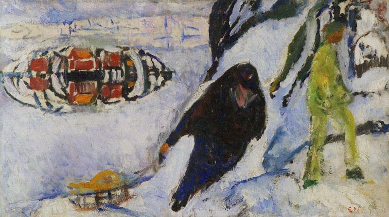 Homem com um trenó (Edvard Munch) - Reprodução com Qualidade Museu