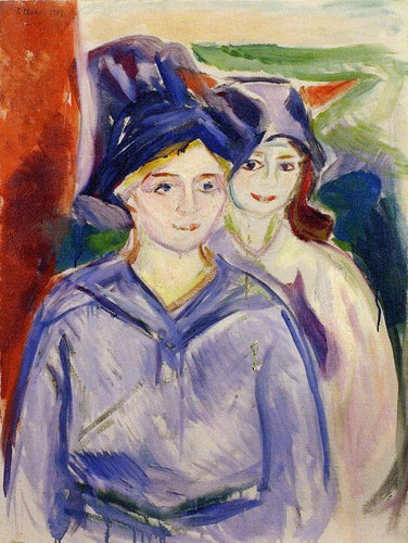 Dois modelos (Edvard Munch) - Reprodução com Qualidade Museu