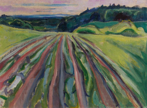 Campos em Ekely - Campo arado (Edvard Munch) - Reprodução com Qualidade Museu