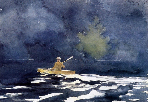 Remando ao entardecer (Winslow Homer) - Reprodução com Qualidade Museu