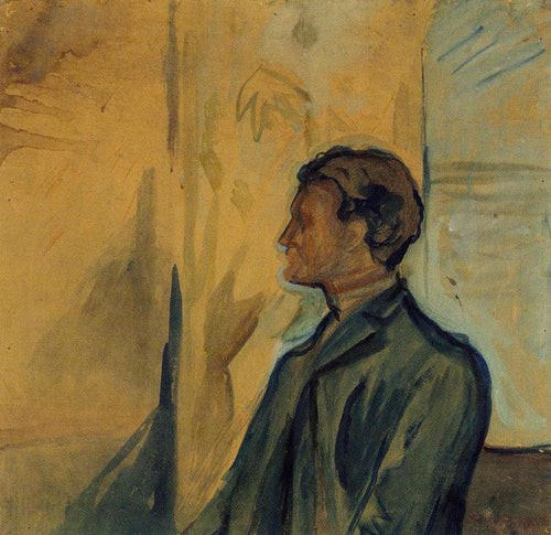 Auto-retrato no perfil (Edvard Munch) - Reprodução com Qualidade Museu