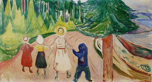 The Fairytale Forest-The Freia Frieze X (Edvard Munch) - Reprodução com Qualidade Museu