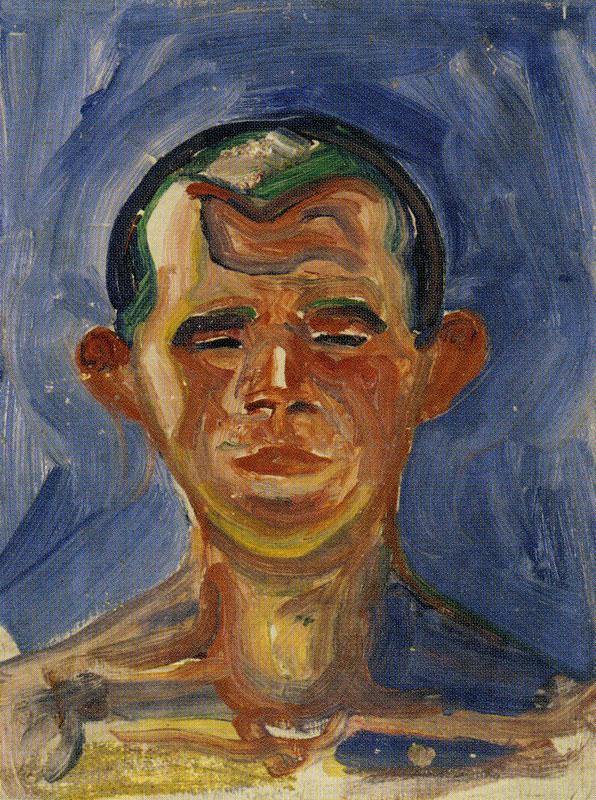 Estudo da cabeça de um jovem (Edvard Munch) - Reprodução com Qualidade Museu
