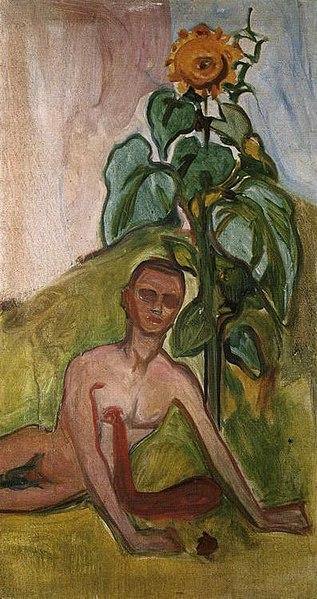 Homem Sangrando e Girassol (Edvard Munch) - Reprodução com Qualidade Museu