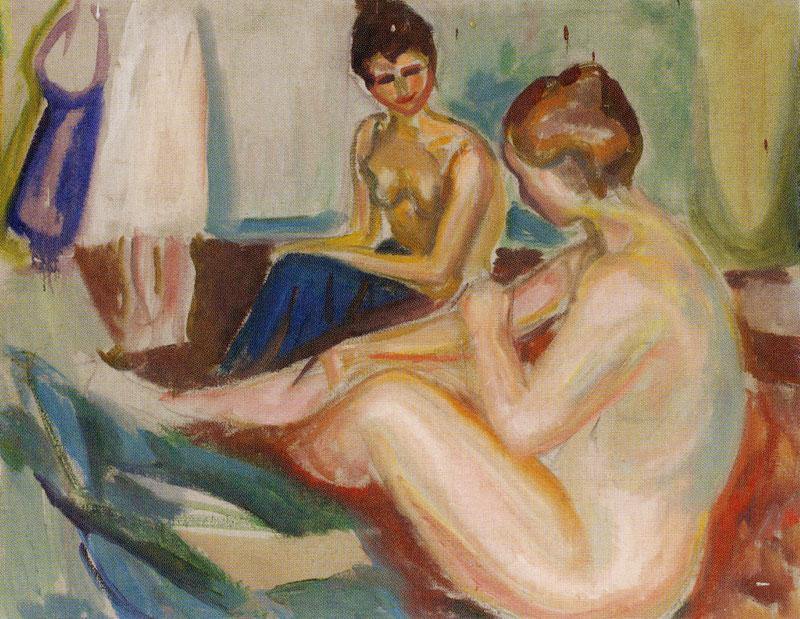 Dois Nus Sentados (Edvard Munch) - Reprodução com Qualidade Museu