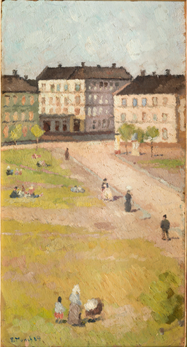 Tarde na Olaf Ryes Square (Edvard Munch) - Reprodução com Qualidade Museu