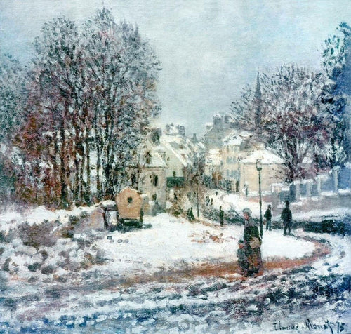A grande rua entrando em Argenteuil, inverno (Claude Monet) - Reprodução com Qualidade Museu