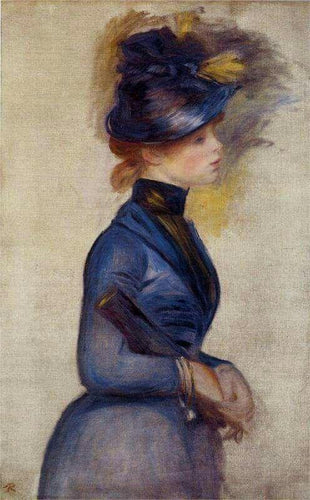 Mulher jovem em azul brilhante no conservatório (Pierre-Auguste Renoir) - Reprodução com Qualidade Museu