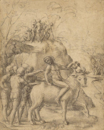 Um homem montado em um touro e outras figuras - Replicarte