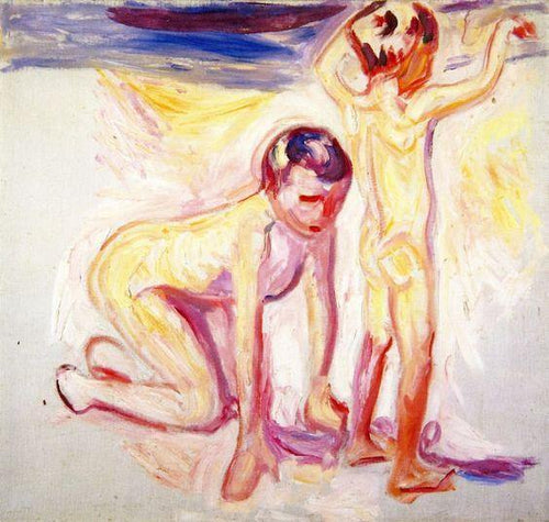 Dois meninos na praia (Edvard Munch) - Reprodução com Qualidade Museu