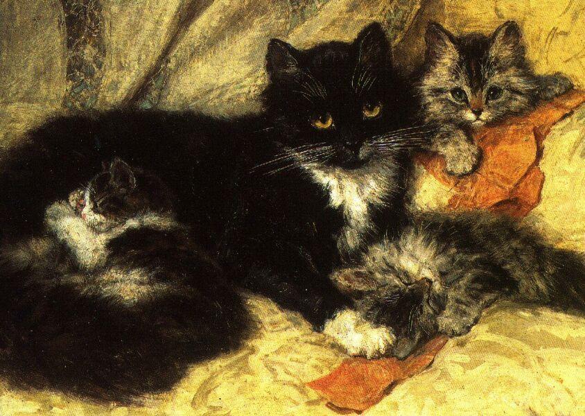 The Cats Nap (Henriette Ronner-Knip) - Reprodução com Qualidade Museu