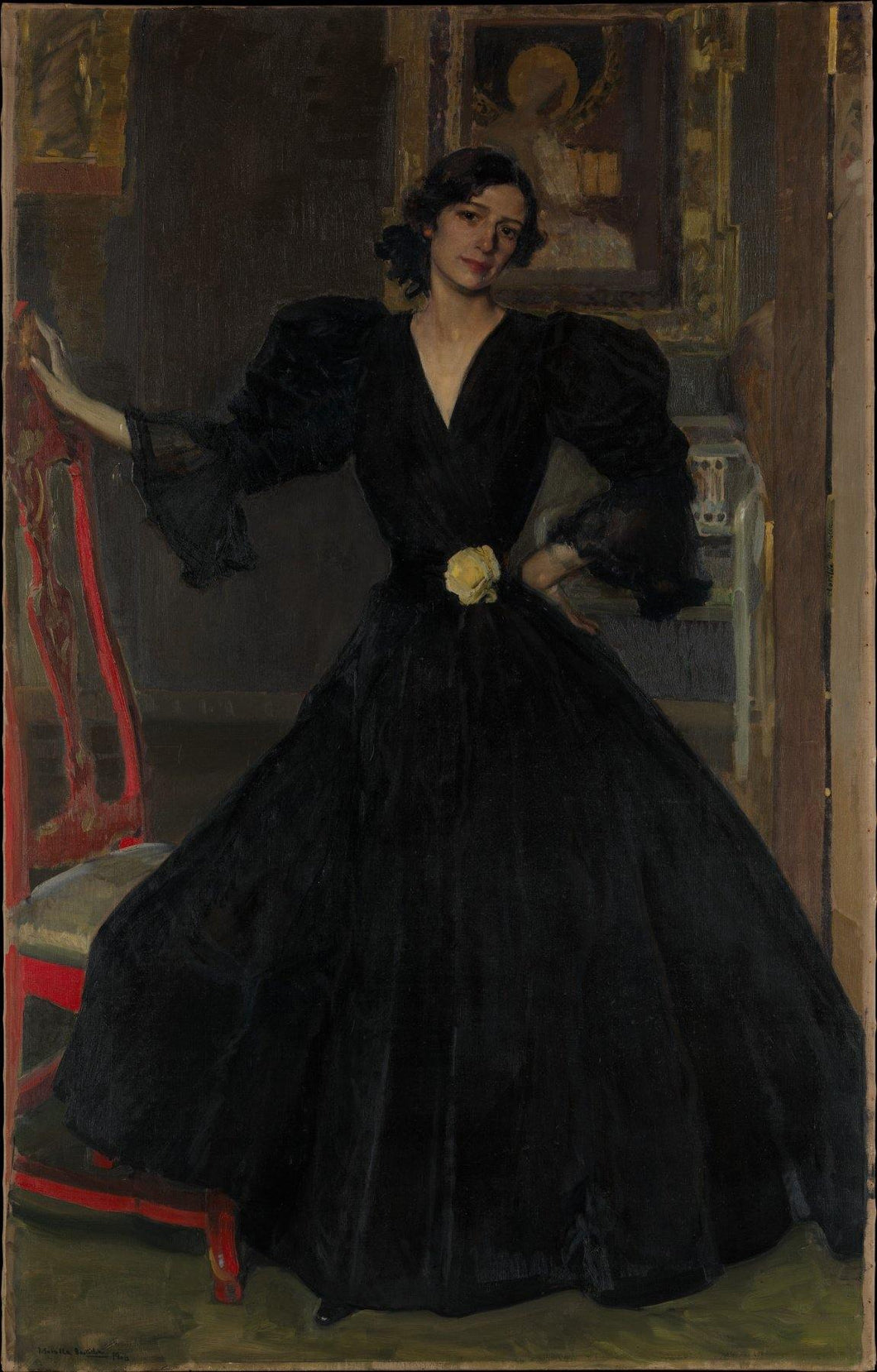 Señora de Sorolla de preto (Joaquin Sorolla) - Reprodução com Qualidade Museu