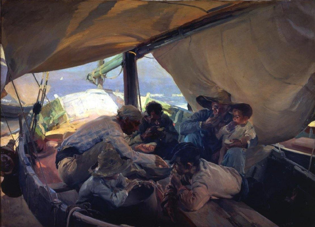 Refeição No Barco (Joaquin Sorolla) - Reprodução com Qualidade Museu