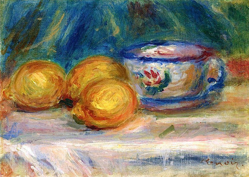 Natureza morta três limões e uma xícara (Pierre-Auguste Renoir) - Reprodução com Qualidade Museu