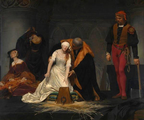 A execução de Lady Jane Gray na Torre de Londres no ano de 1554 (Paul Delaroche) - Reprodução com Qualidade Museu
