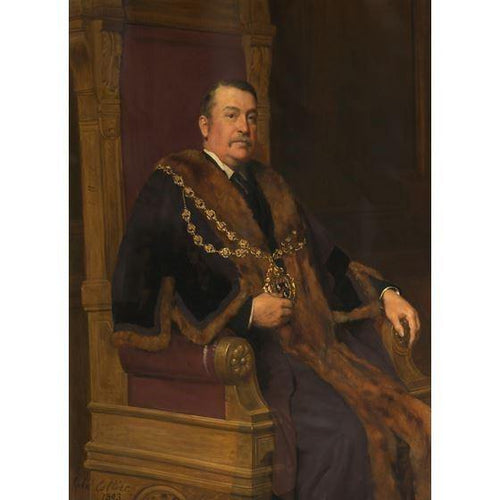 Samuel Radcliffe Platt, prefeito de Oldham (John Collier) - Reprodução com Qualidade Museu