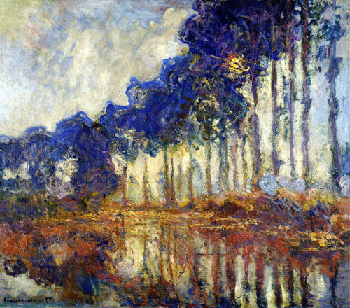 Choupos nas margens do rio Epte, 1891 (Claude Monet) - Reprodução com Qualidade Museu