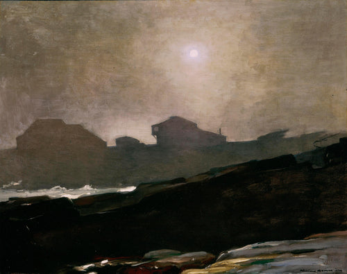 O estúdio de artistas em um nevoeiro à tarde (Winslow Homer) - Reprodução com Qualidade Museu