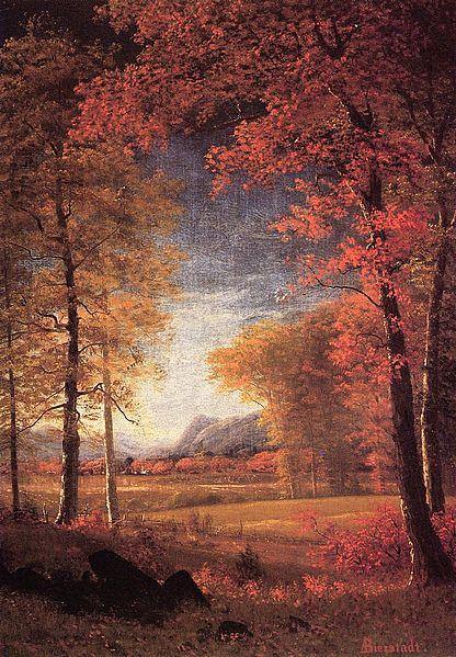 Outono na América Condado de Oneida em Nova York (Albert Bierstadt) - Reprodução com Qualidade Museu