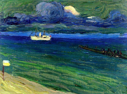 Seascape With Steamer (Wassily Kandinsky) - Reprodução com Qualidade Museu