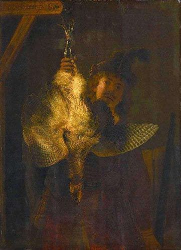 A Dead Bittern detida por um caçador (Rembrandt) - Reprodução com Qualidade Museu