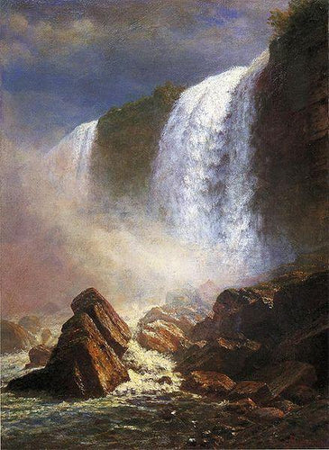Cataratas do Niágara vista de baixo (Albert Bierstadt) - Reprodução com Qualidade Museu