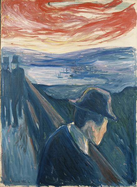 Desespero - humor doente ao pôr do sol (Edvard Munch) - Reprodução com Qualidade Museu