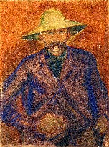 Homem Com Chapéu De Palha (Edvard Munch) - Reprodução com Qualidade Museu
