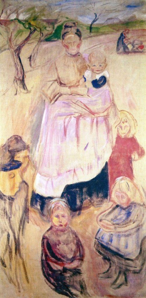 Mãe com filhos, Thuuingen (Edvard Munch) - Reprodução com Qualidade Museu