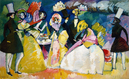 Grupo em crinolinas (Wassily Kandinsky) - Reprodução com Qualidade Museu