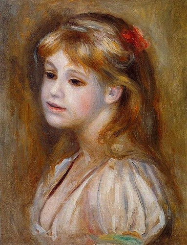 Menina com um nó de cabelo vermelho (Pierre-Auguste Renoir) - Reprodução com Qualidade Museu