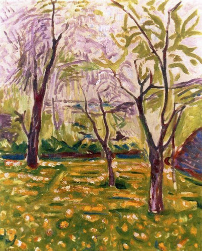 Árvores e botões de ouro (Edvard Munch) - Reprodução com Qualidade Museu