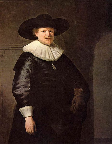 Retrato do escritor Jan Hermansz Krul (Rembrandt) - Reprodução com Qualidade Museu