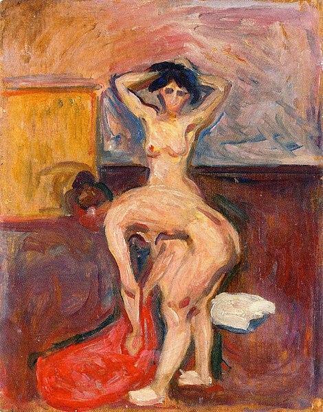 Nu curvado e ereto (Edvard Munch) - Reprodução com Qualidade Museu