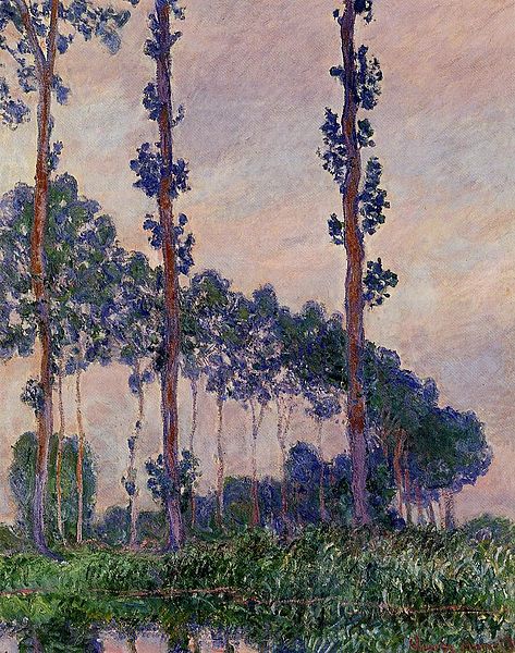 Três árvores em clima cinzento (Claude Monet) - Reprodução com Qualidade Museu