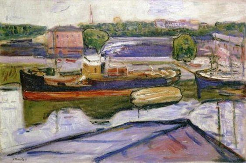 O porto em Lubeck (Edvard Munch) - Reprodução com Qualidade Museu