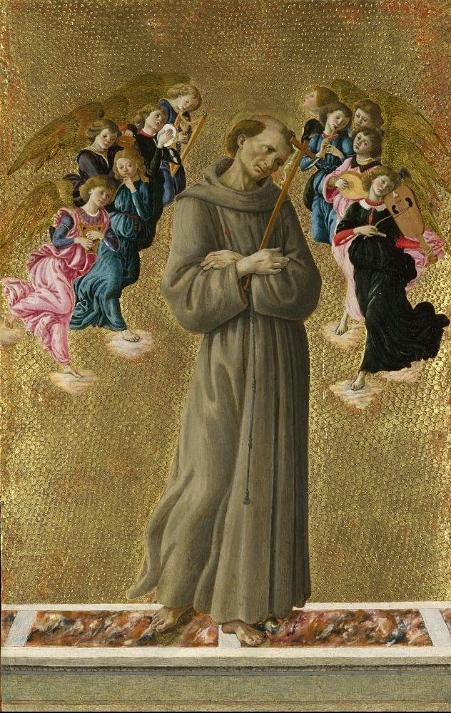 São Francisco de Assis com anjos (Sandro Botticelli) - Reprodução com Qualidade Museu