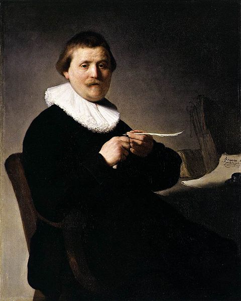 Homem afiando uma pena (Rembrandt) - Reprodução com Qualidade Museu