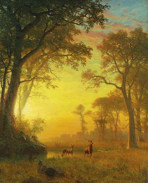 Luz na floresta (Albert Bierstadt) - Reprodução com Qualidade Museu