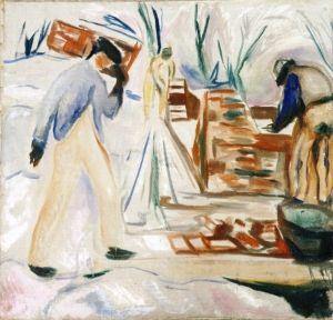 Hodman trabalhando no estúdio (Edvard Munch) - Reprodução com Qualidade Museu