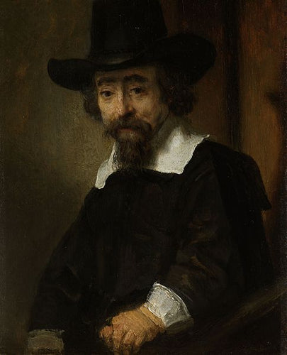 Retrato de um homem, presumivelmente Dr. Ephraim Bueno (Rembrandt) - Reprodução com Qualidade Museu