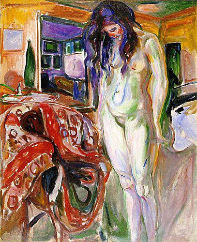 Modelo pela cadeira de vime (Edvard Munch) - Reprodução com Qualidade Museu