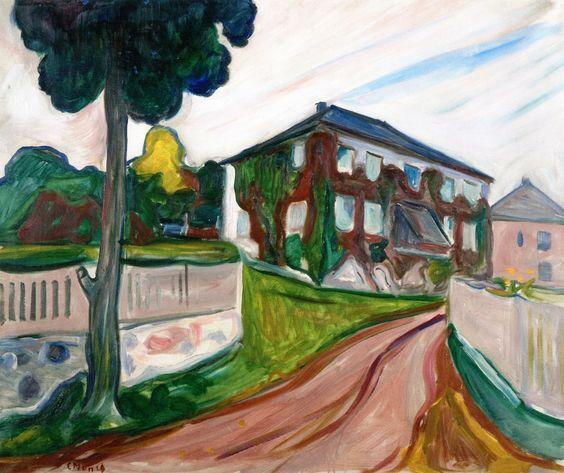 Casa com Red Virginia Creeper (Edvard Munch) - Reprodução com Qualidade Museu