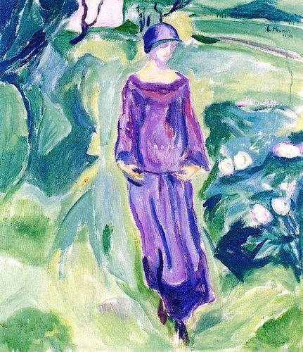Caminhando no jardim (Edvard Munch) - Reprodução com Qualidade Museu