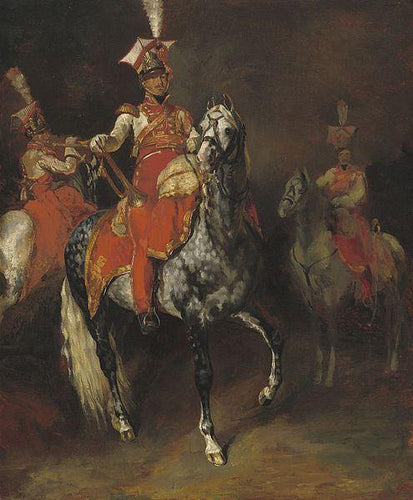 Trompetistas montados da guarda imperial de Napoleão