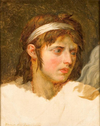 Estudo de um jovem com um diadema (Jacques-Louis David) - Reprodução com Qualidade Museu