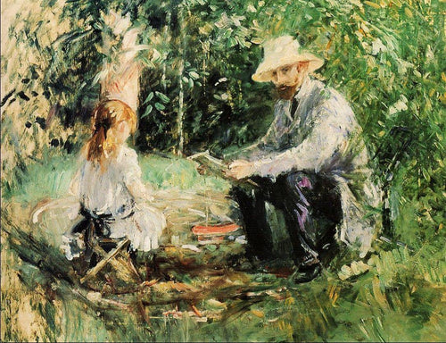 Eugene Manet e sua filha no jardim - Replicarte